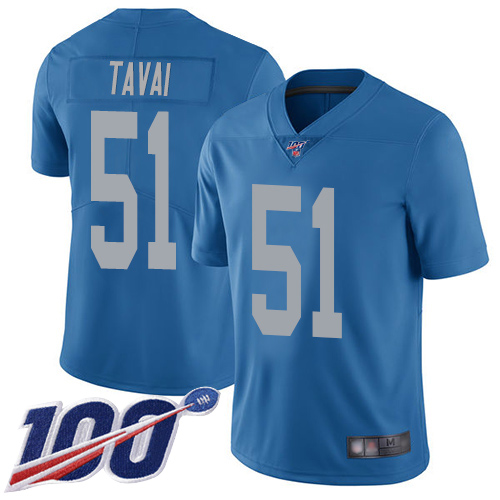 Detroit Lions Limited Blue Men Jahlani Tavai Alternate Jersey NFL Football #51 100th Season Vapor Untouchable->youth nfl jersey->Youth Jersey